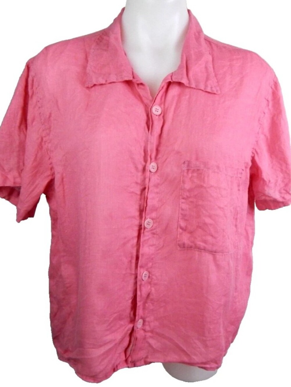 CP Shades Pink Linen Button-Down Shirt